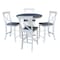 International Concepts 36 in. Solid Wood Round Top Pedestal Counter Height Dining Table w/4 Stools in White/Heather Gray K05-36RT-27B-S6132-4 - alternate 1